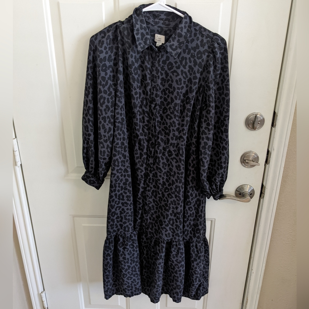 Leopard Midi Shirt Dress